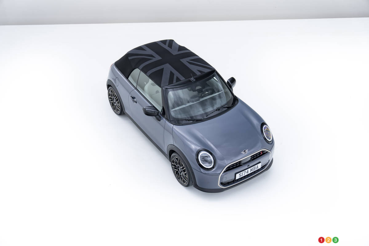 Mini Cooper décapotable 2025, de haut