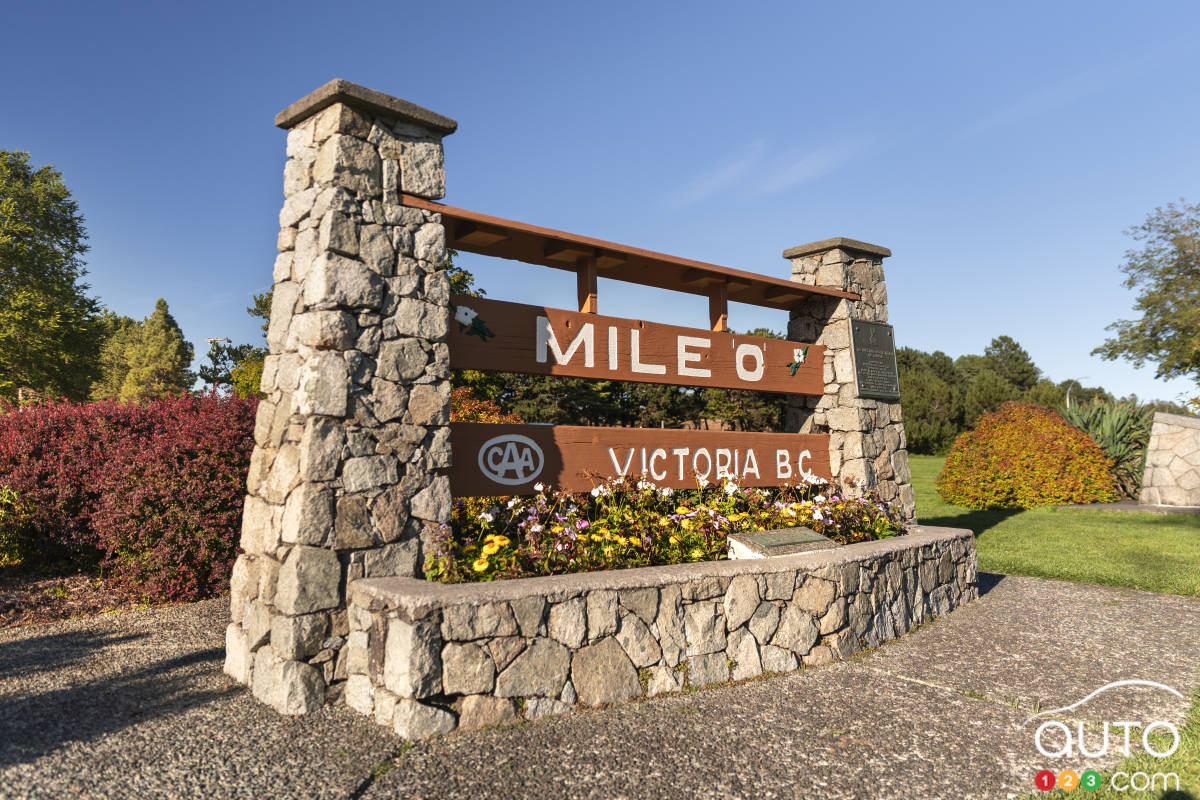 Monument du « Mile 0 » à Victoria