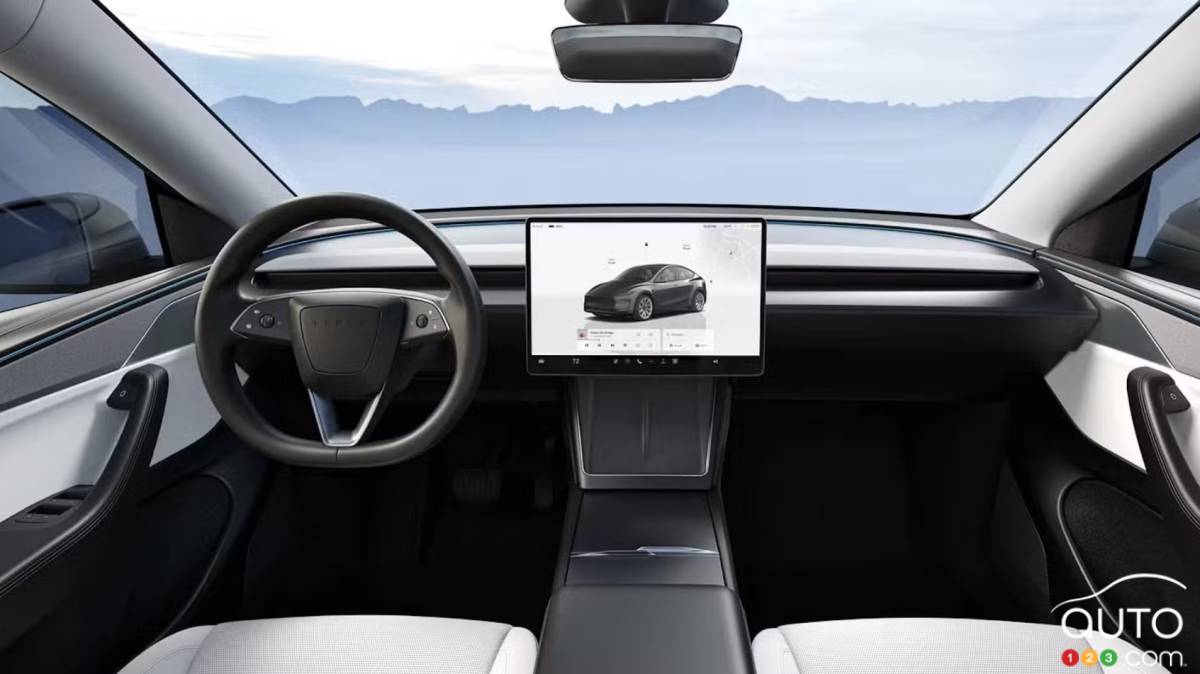 Tesla Model Y - Vue intérieure - Tableau de bord