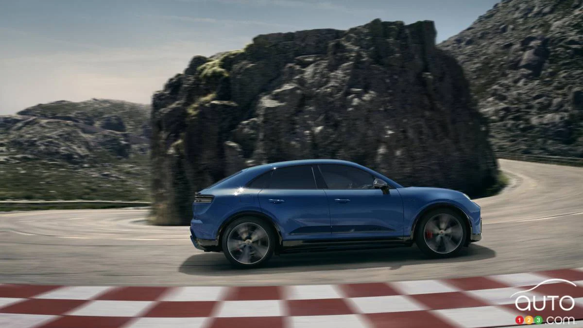 Porsche Macan GTS 2026, de profil